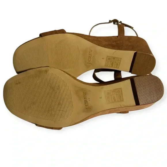 JCrew women’s cedar wood color suede wedge sandals size 8 - Picture 4 of 5